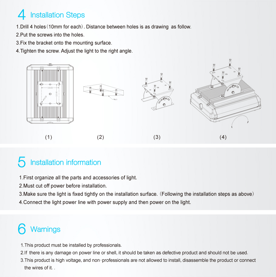 LED COB túnel se enciende